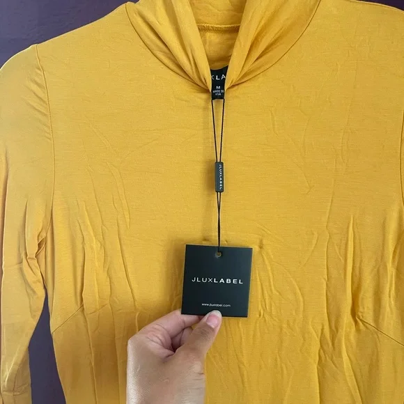 JLUXLABEL Yellow Turtleneck Maxi Dress - Medium - NWT - Picture 3 of 3